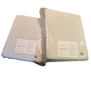 Pottery Barn 3in1 Pole Top Belgian Flax Linen 2 Curtains Blackout 50x84 Ivory